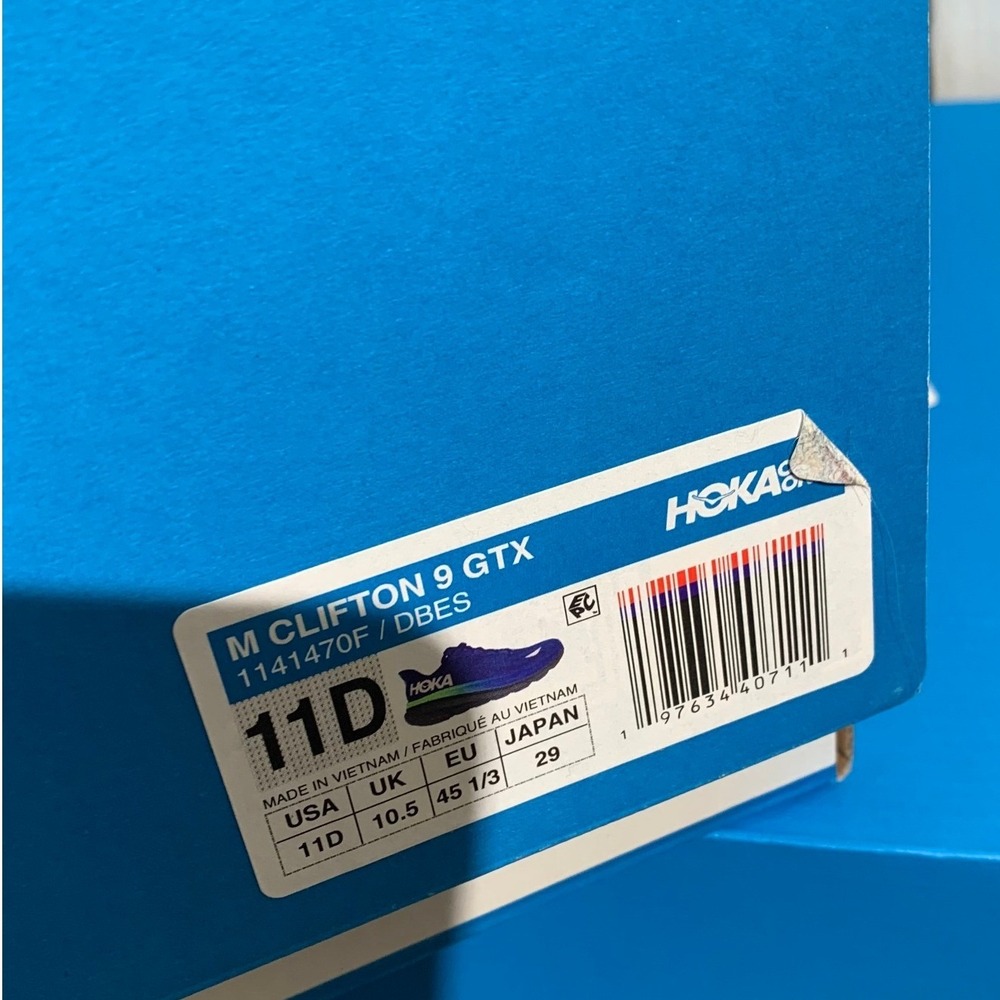 Hoka Clifton 9 GTX Mens 11 Blue Green Waterproof Running Shoes 1141470F DBES NEW - Picture 2 of 2